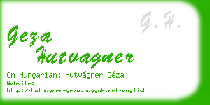 geza hutvagner business card