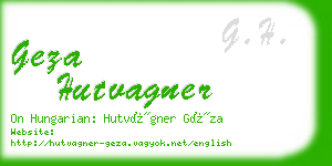 geza hutvagner business card